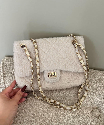 羊羔絨絎縫單肩包