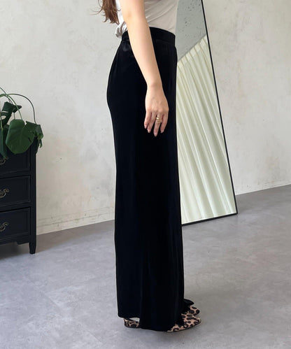 彈力天鵝絨直筒裙