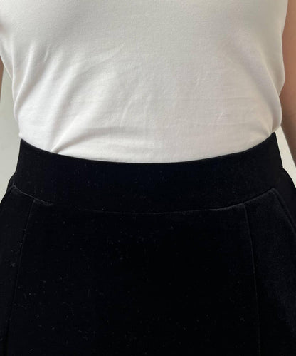 彈力天鵝絨直筒裙