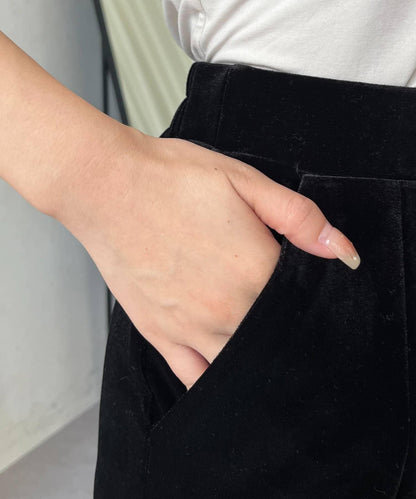 彈力天鵝絨直筒裙