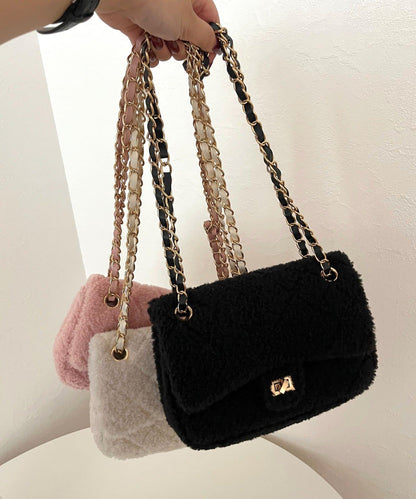 羊羔絨絎縫單肩包