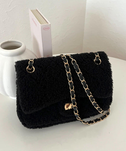 羊羔絨絎縫單肩包