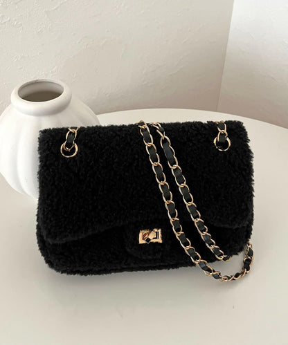 羊羔絨絎縫單肩包