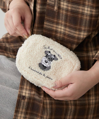 動物刺繡毛絨收納包