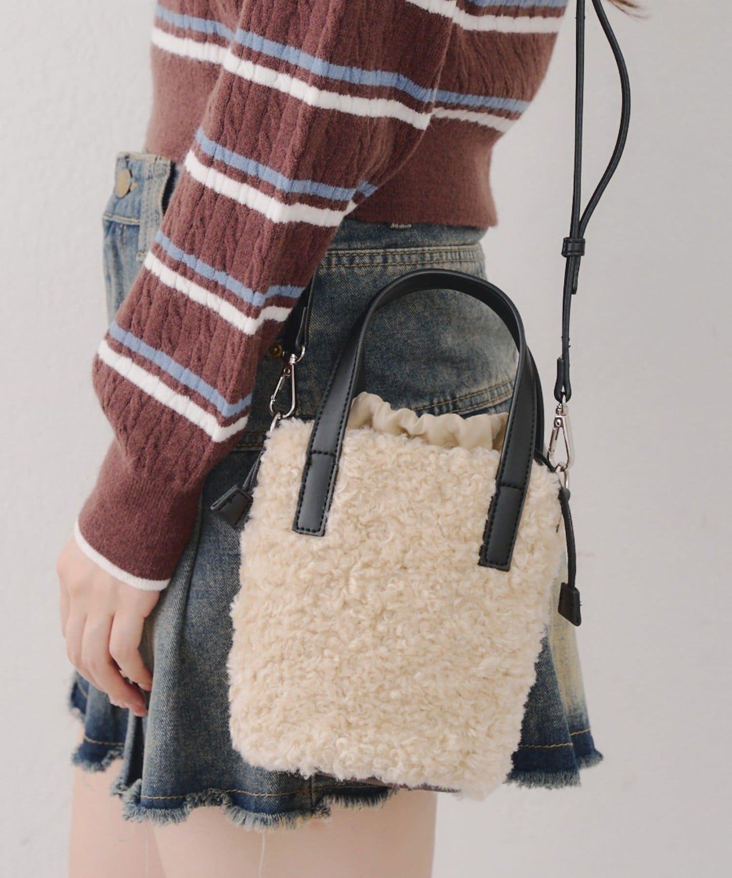 2WAY羊羔絨單肩包