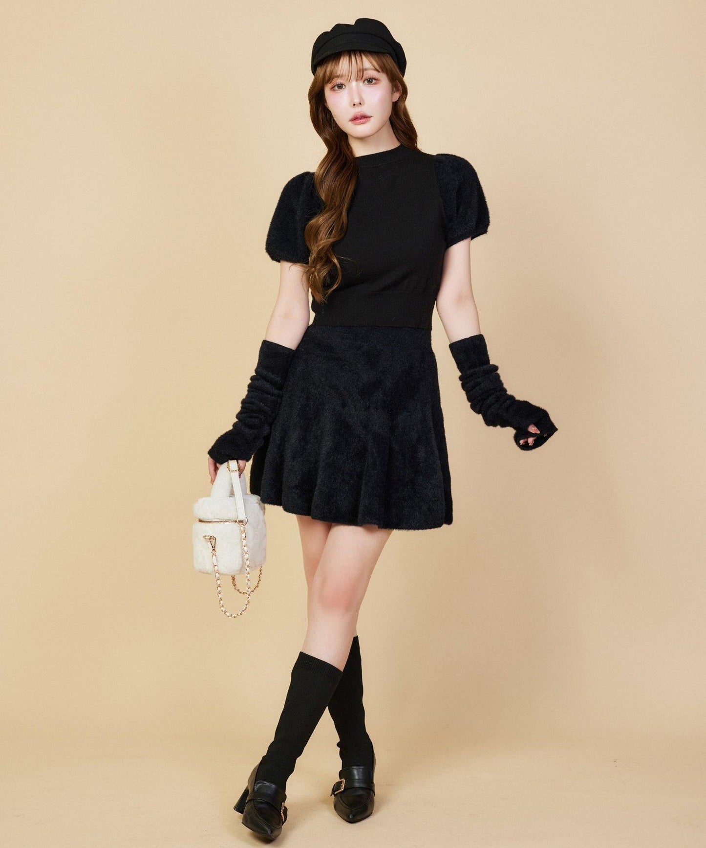 【可成套穿著】長毛絨半身裙