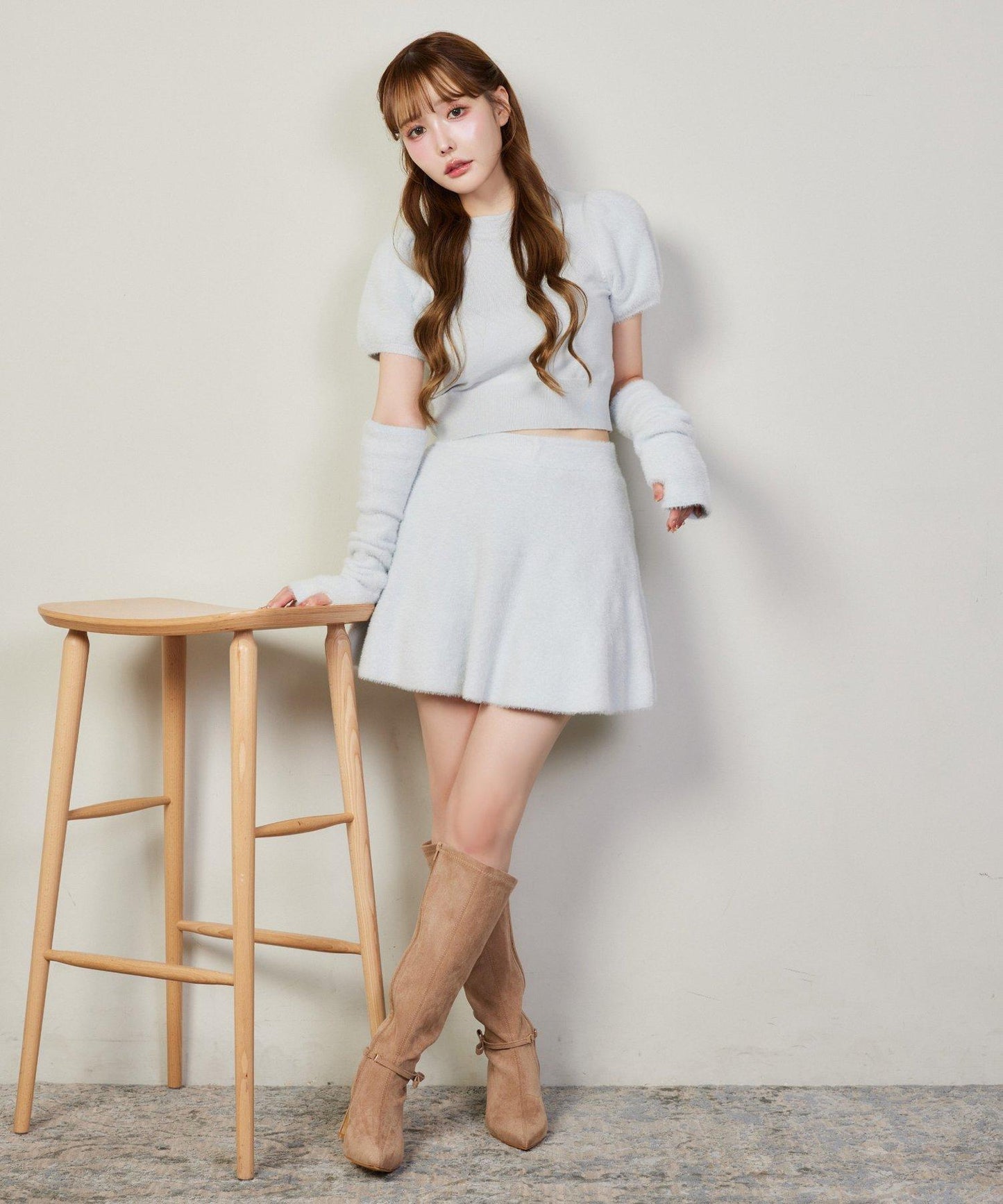 【可成套穿著】附臂套針織衫