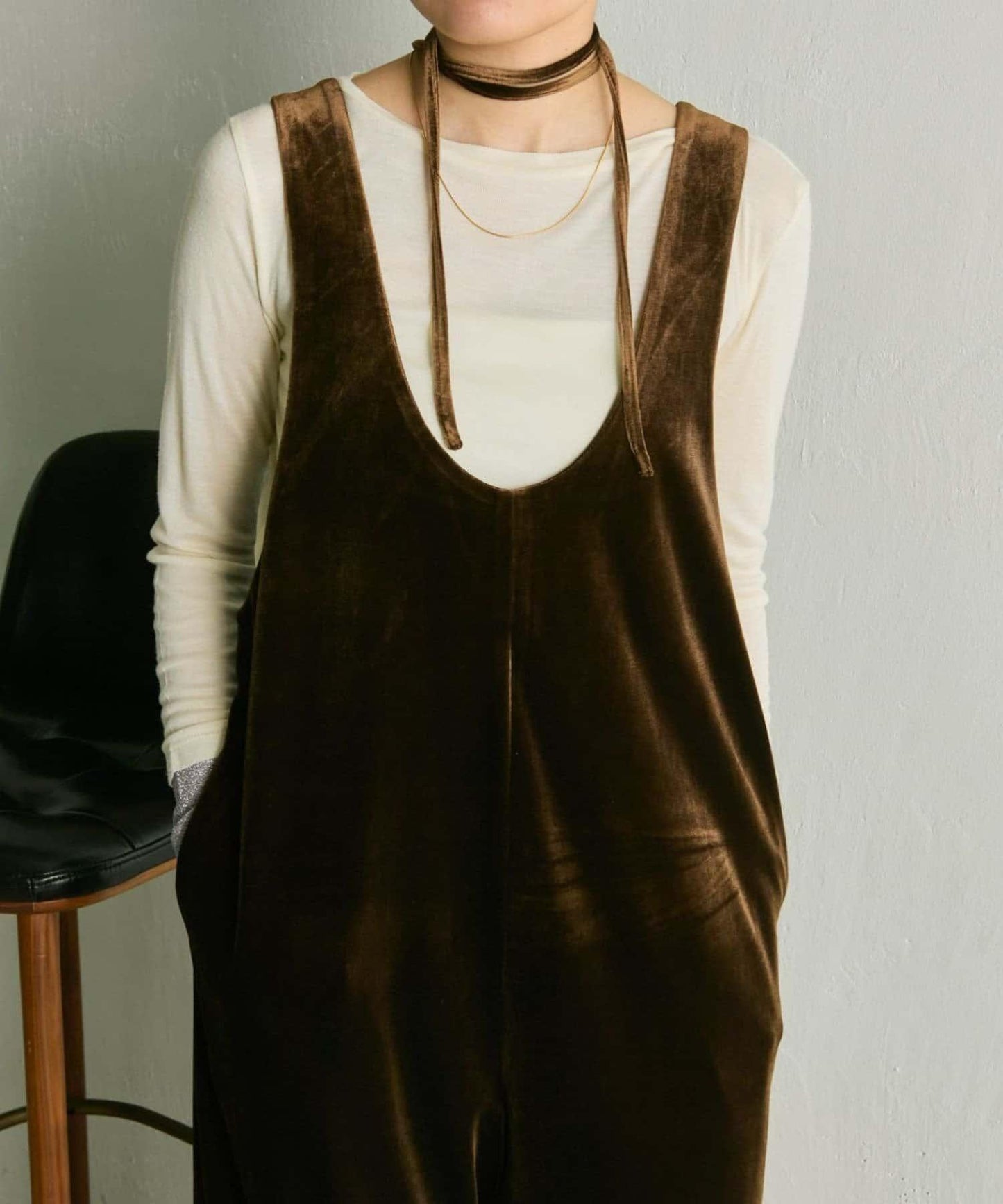 前後兩穿天鵝絨揹帶褲【SUM1 STYLE】