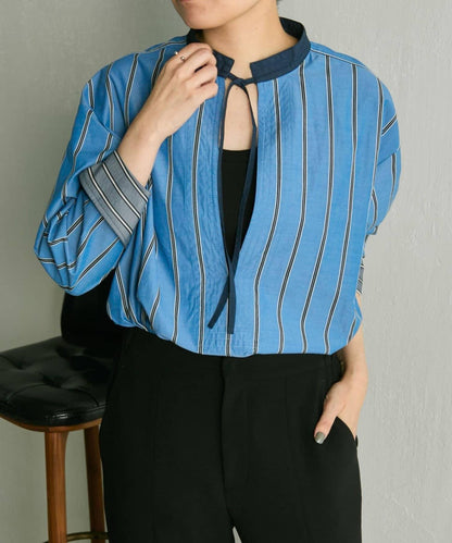 帶紐扣條紋襯衫【SUM1 STYLE】