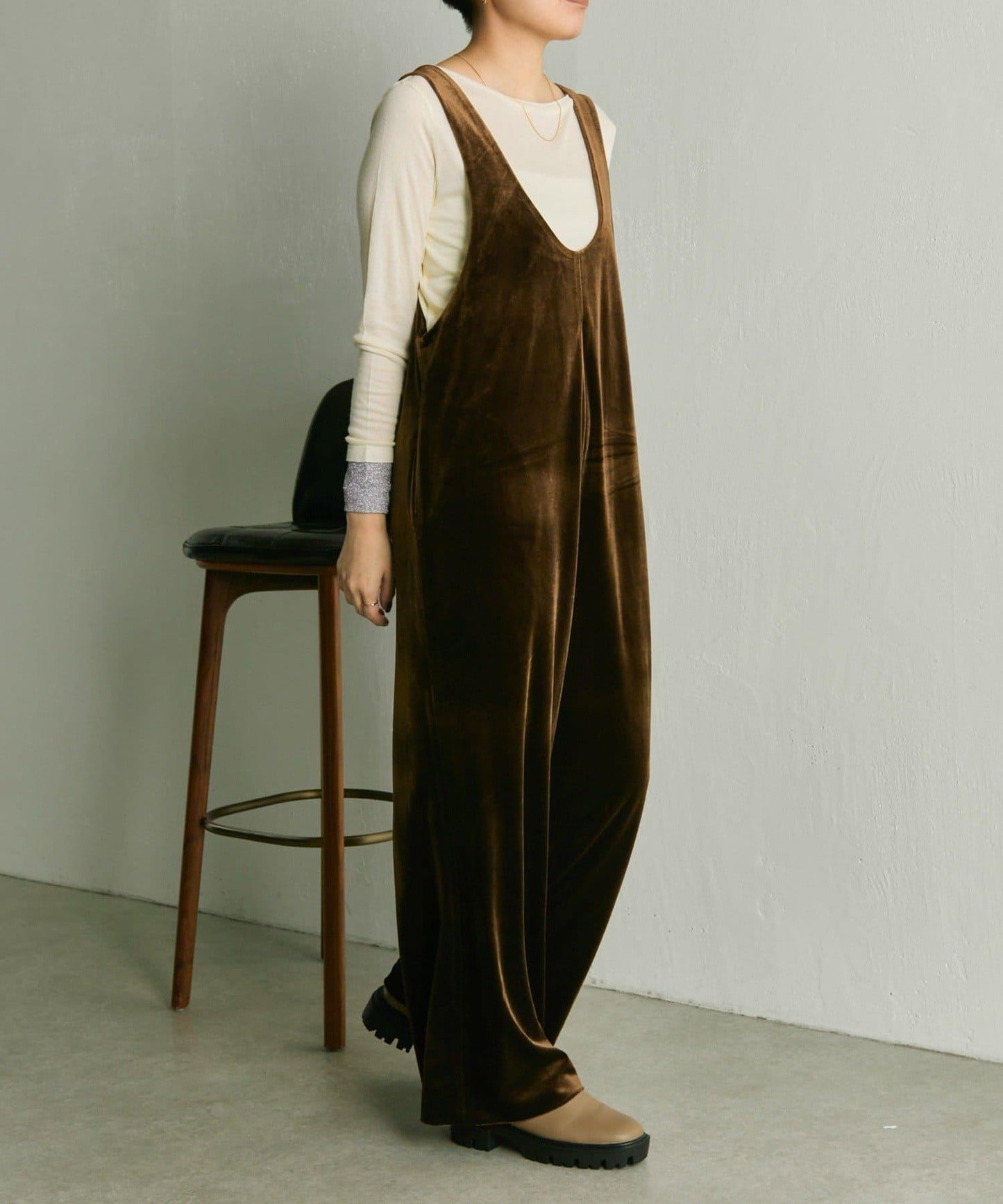 前後兩穿天鵝絨揹帶褲【SUM1 STYLE】