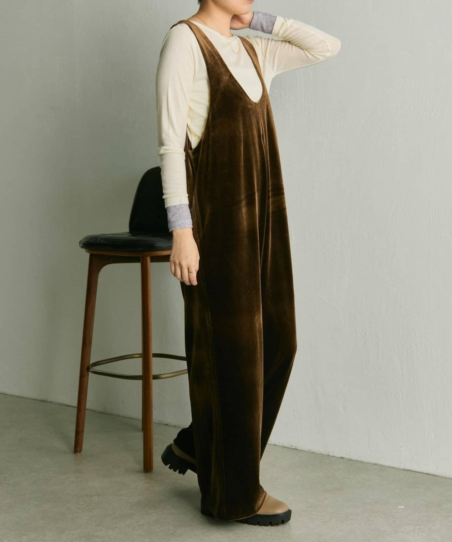 前後兩穿天鵝絨揹帶褲【SUM1 STYLE】