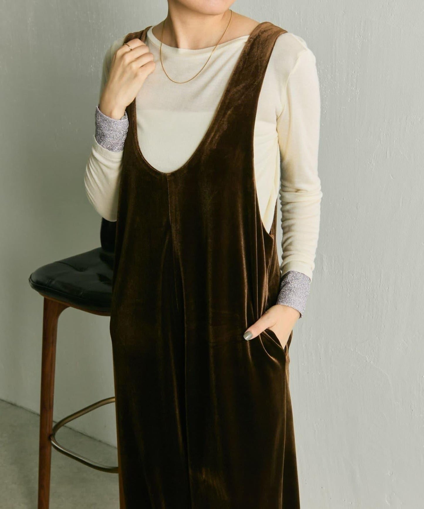 前後兩穿天鵝絨揹帶褲【SUM1 STYLE】