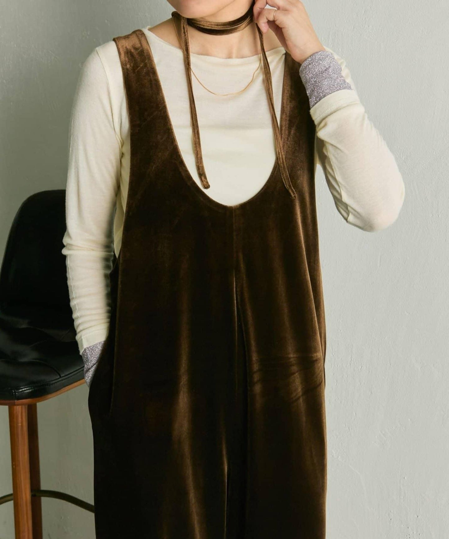 前後兩穿天鵝絨揹帶褲【SUM1 STYLE】