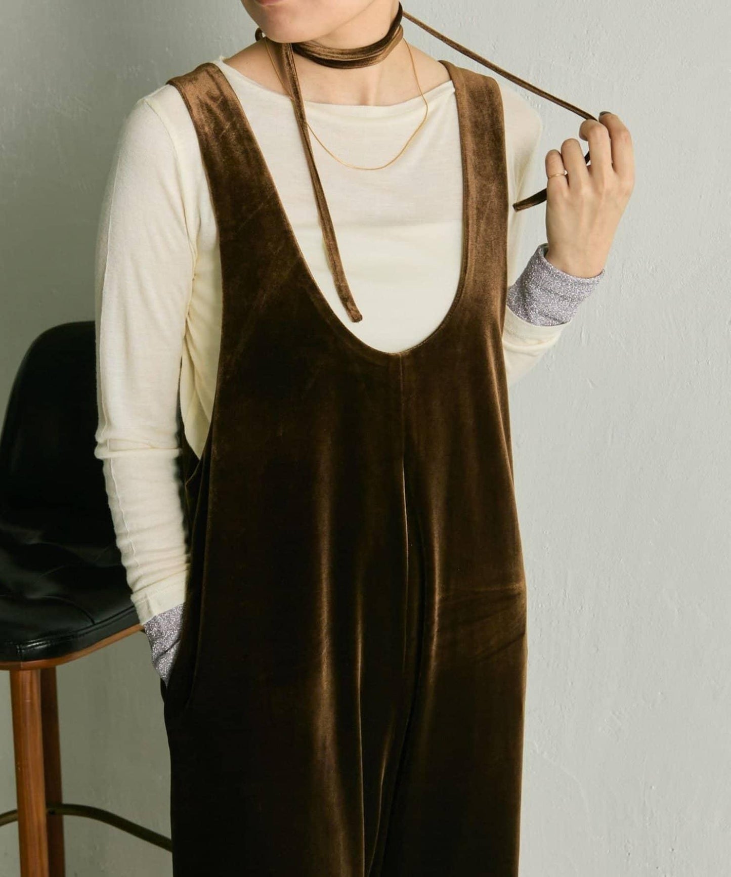 前後兩穿天鵝絨揹帶褲【SUM1 STYLE】