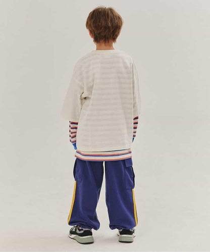 KUDOS 側邊條紋長褲（可成套搭配） 10分褲