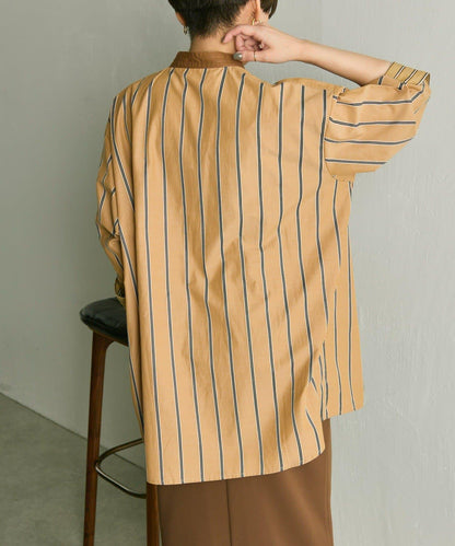 帶紐扣條紋襯衫【SUM1 STYLE】
