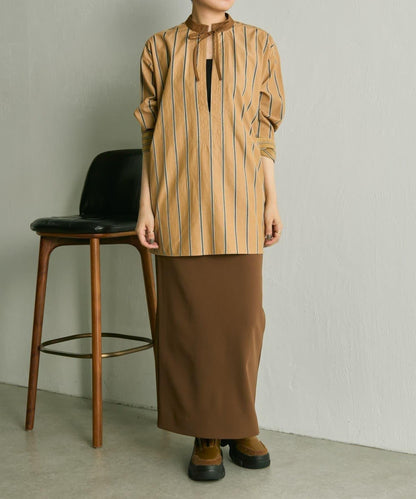 帶紐扣條紋襯衫【SUM1 STYLE】