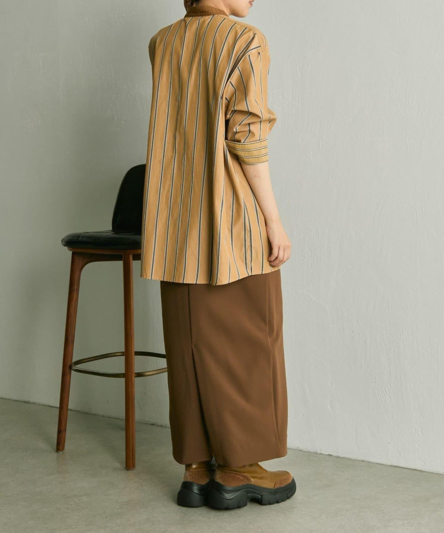 帶紐扣條紋襯衫【SUM1 STYLE】