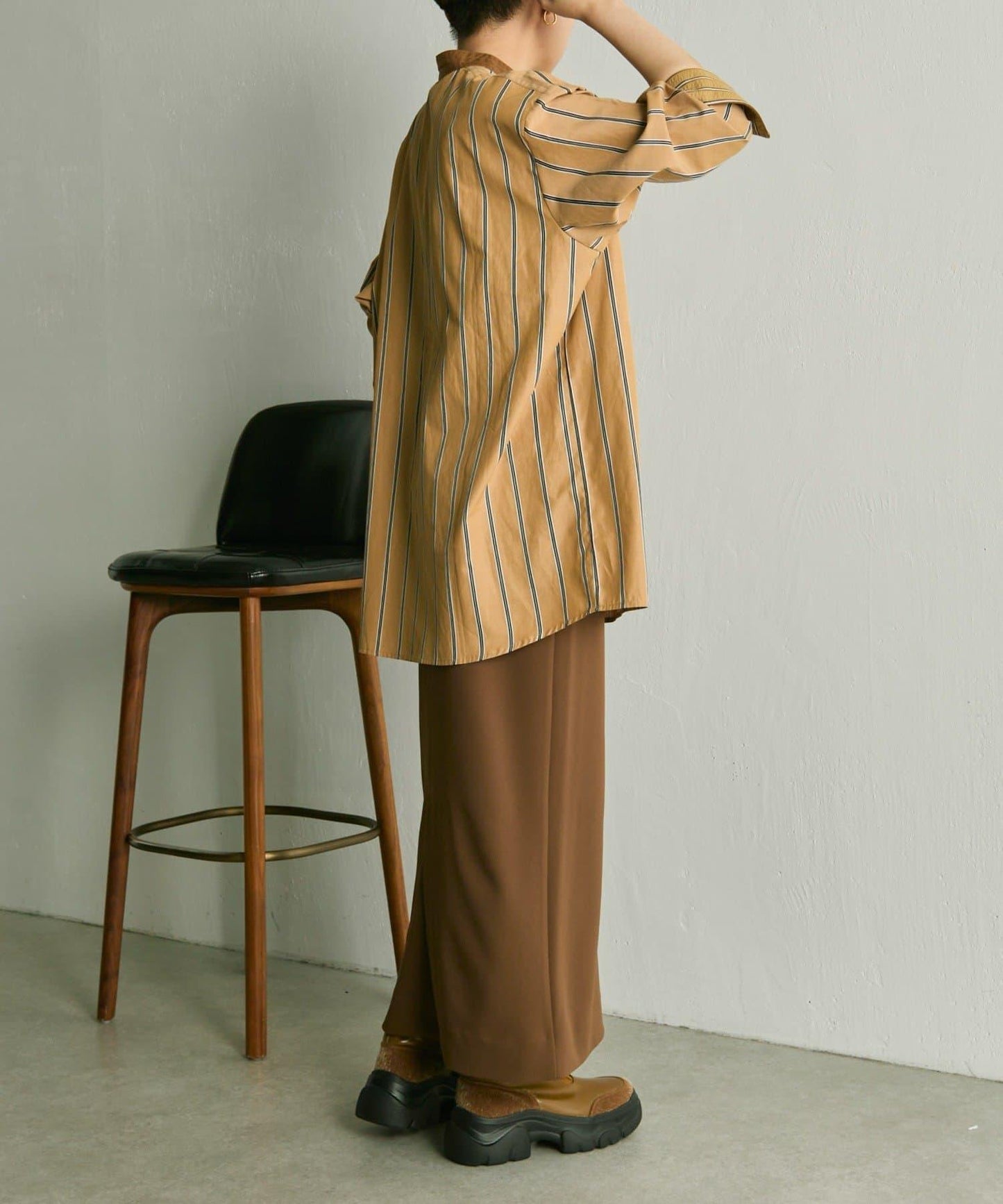 帶紐扣條紋襯衫【SUM1 STYLE】