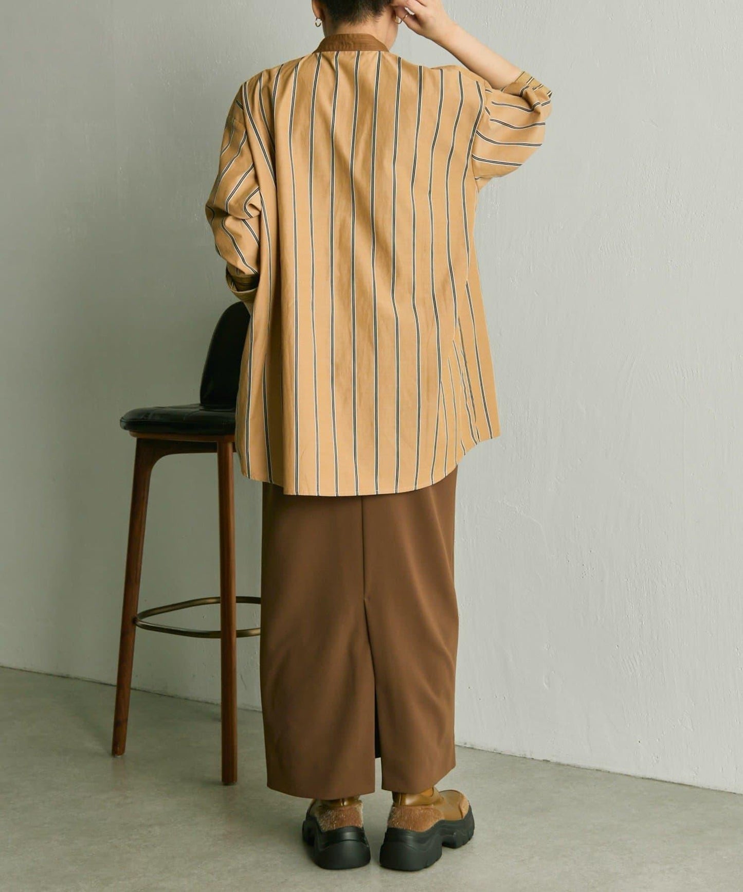 帶紐扣條紋襯衫【SUM1 STYLE】