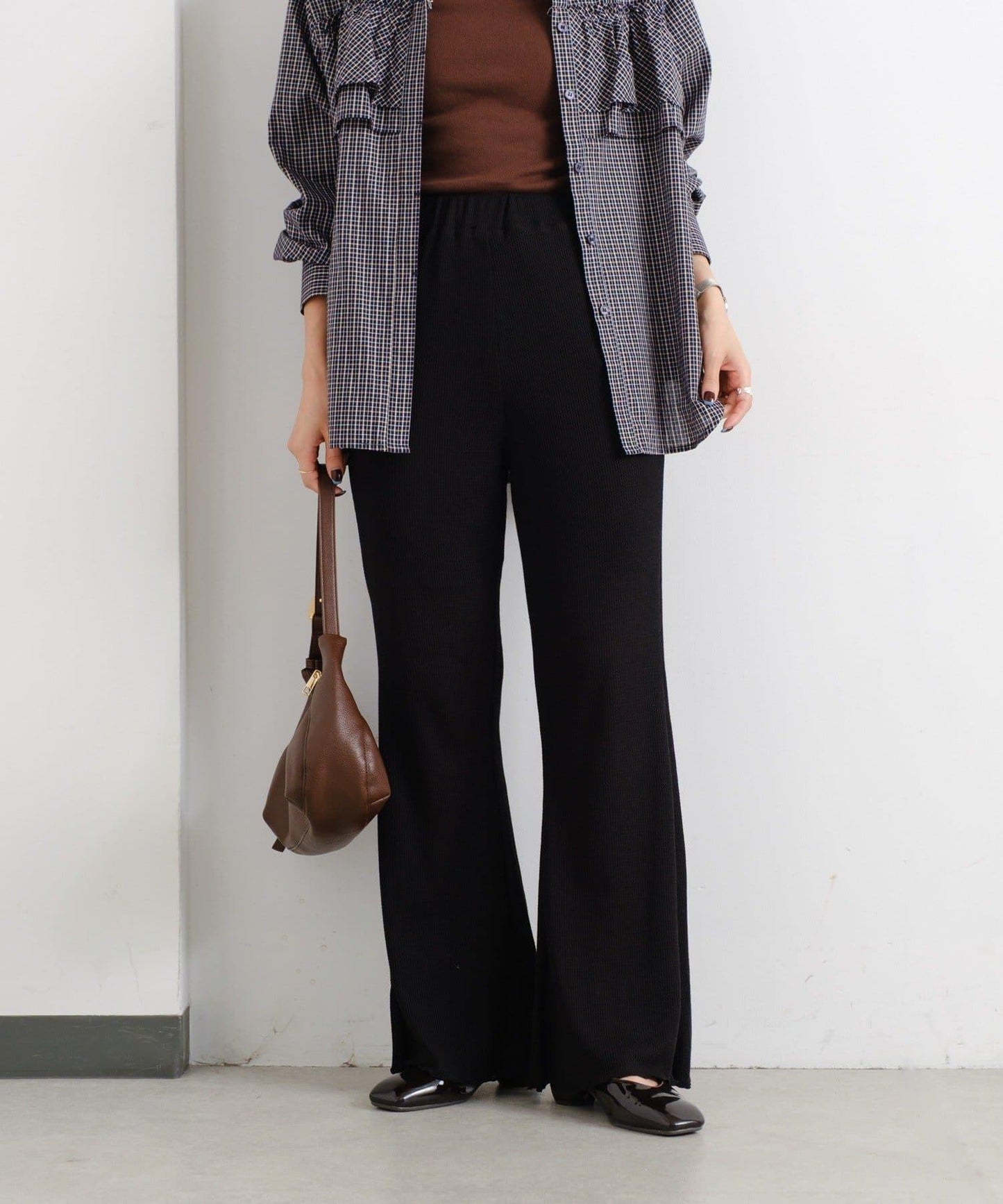 【Kastane】華夫格喇叭褲