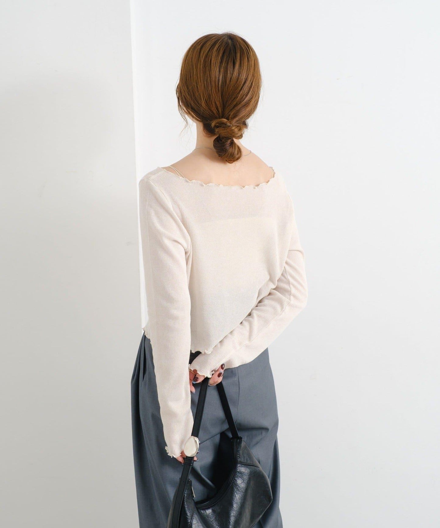 【前後兩穿】B 華夫格修身開衫