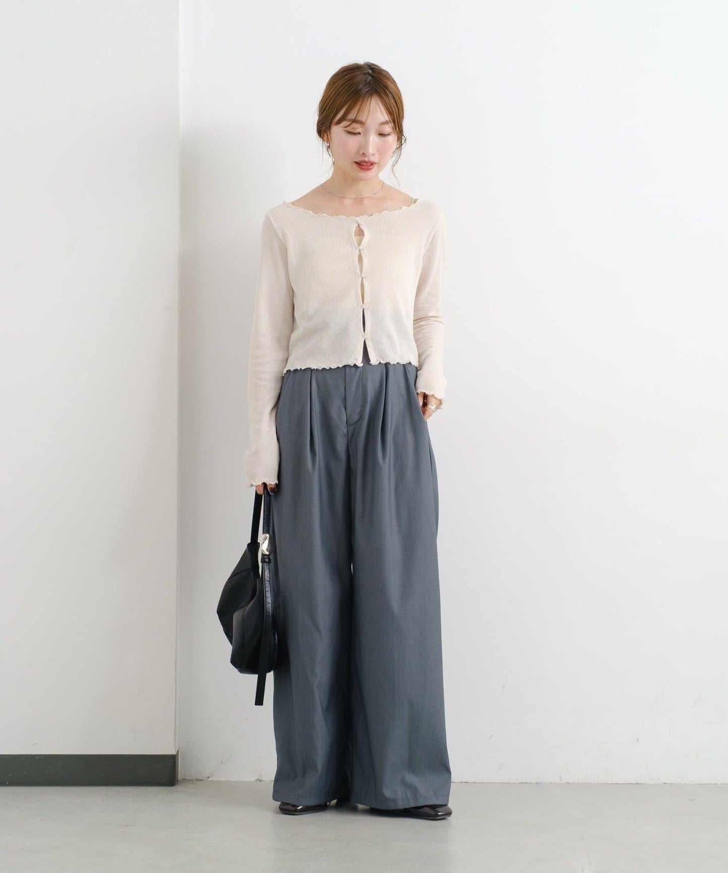 【前後兩穿】B 華夫格修身開衫