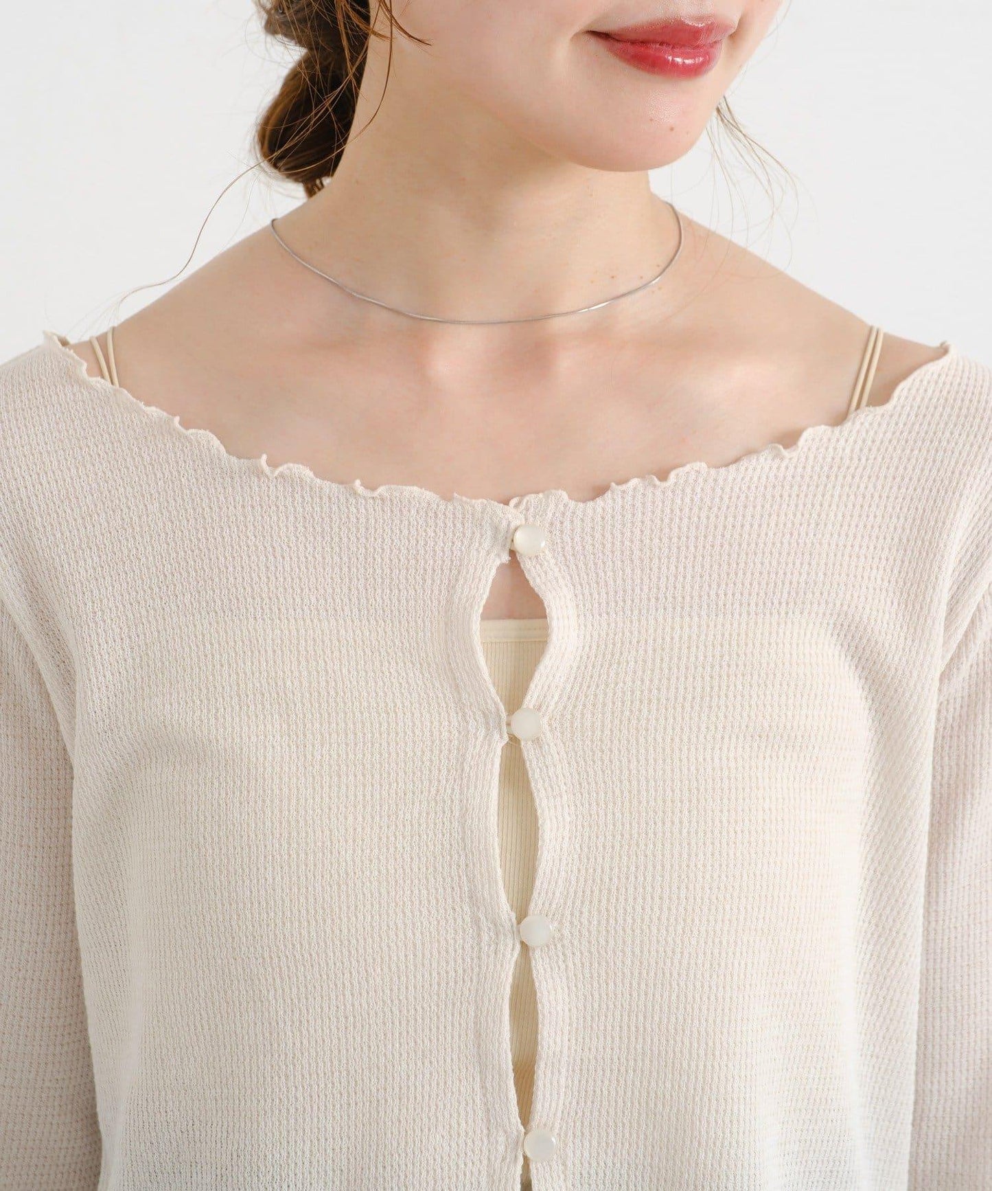 【前後兩穿】B 華夫格修身開衫