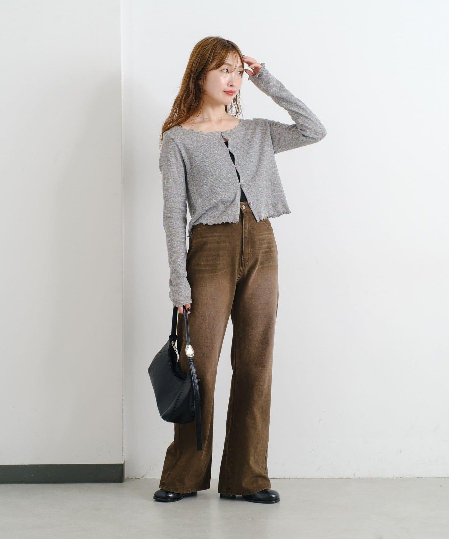 【前後兩穿】B 華夫格修身開衫