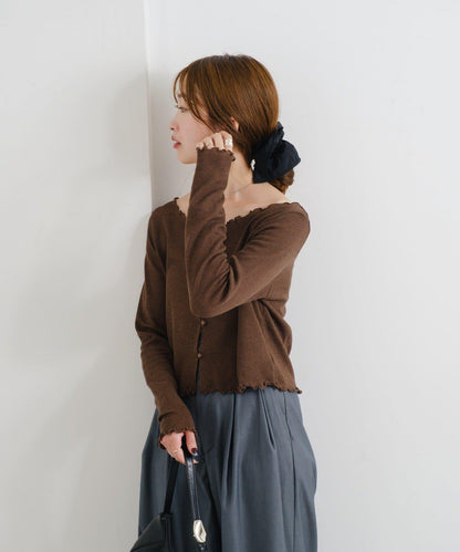 【前後兩穿】B 華夫格修身開衫