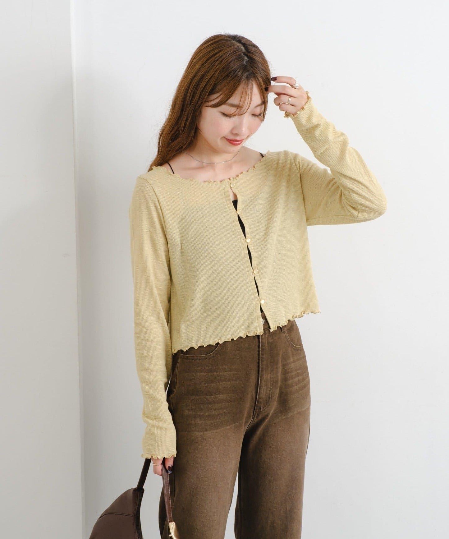 【前後兩穿】B 華夫格修身開衫