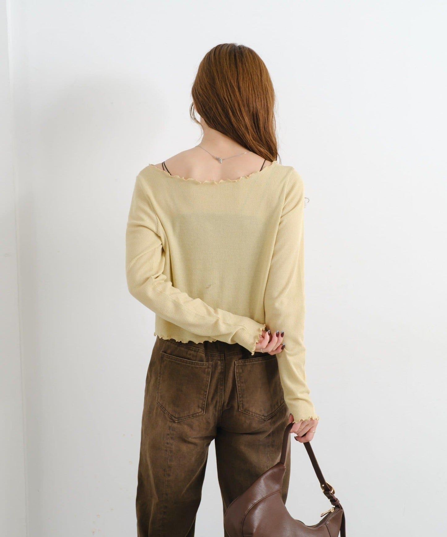 【前後兩穿】B 華夫格修身開衫