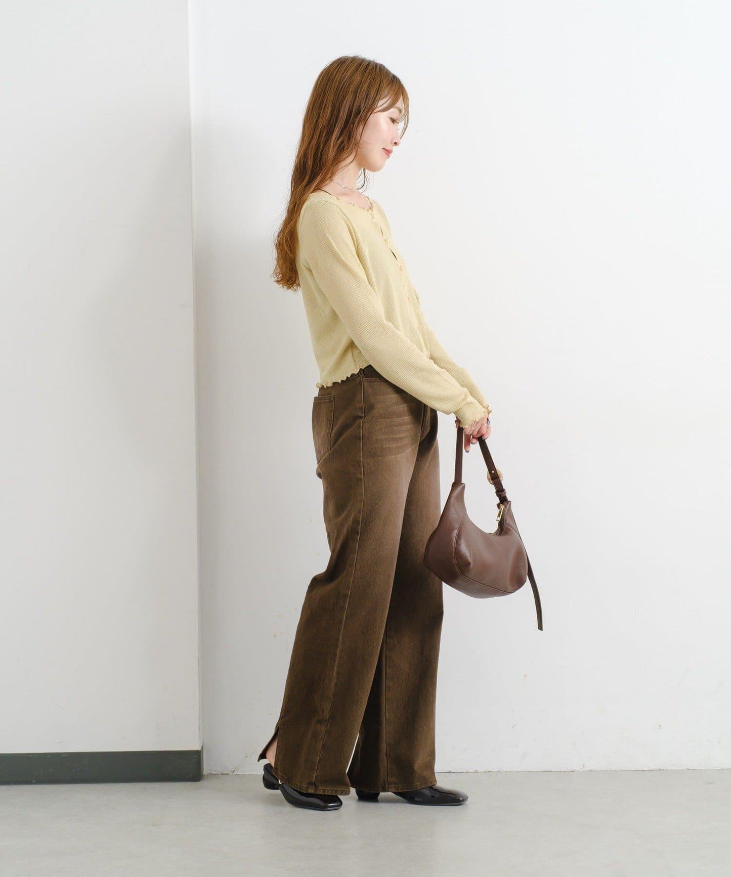 【前後兩穿】B 華夫格修身開衫