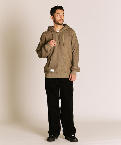SALT AND PEPPER HALF ZIP HOODED SWEAT/ソルトアンドペッパー ハーフジップ パーカー