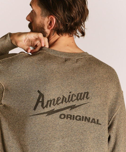 SALT AND PEPPER CREW SWEAT AMERICAN ORIGINAL