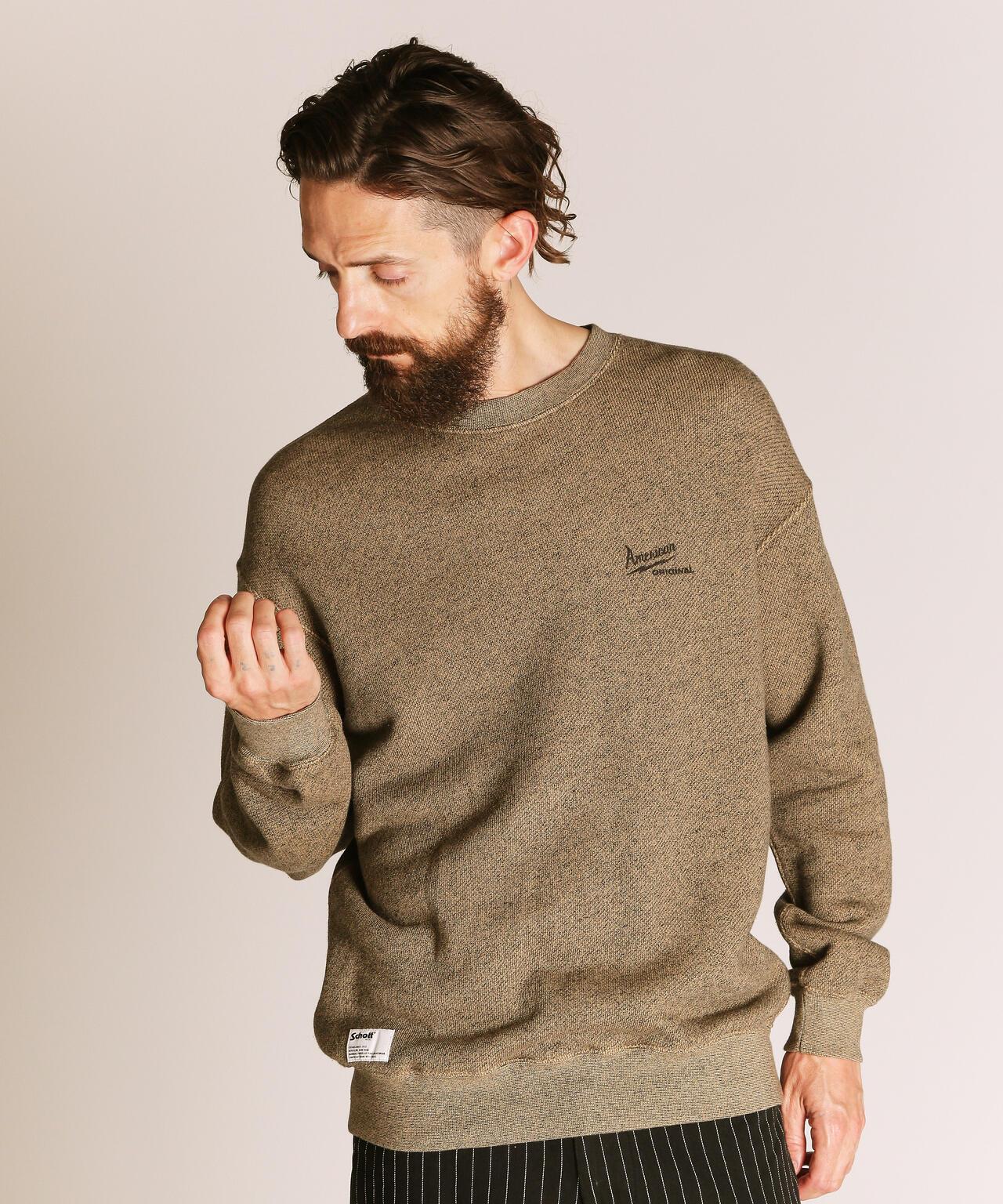 SALT AND PEPPER CREW SWEAT AMERICAN ORIGINAL