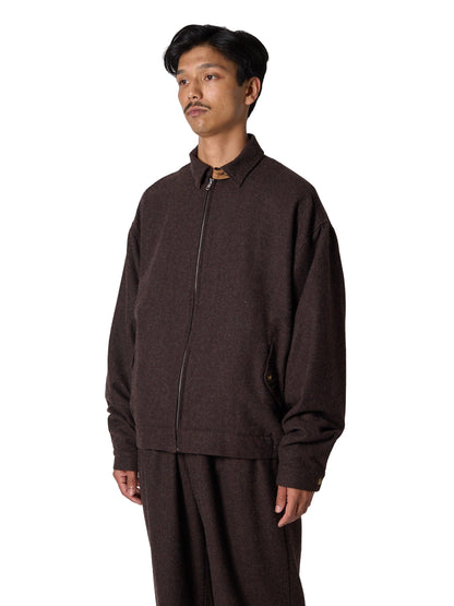 羊毛混紡斜紋布休閒外套