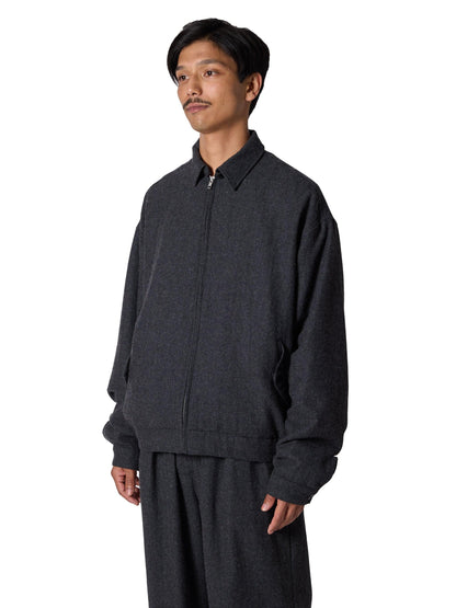 羊毛混紡斜紋布休閒外套