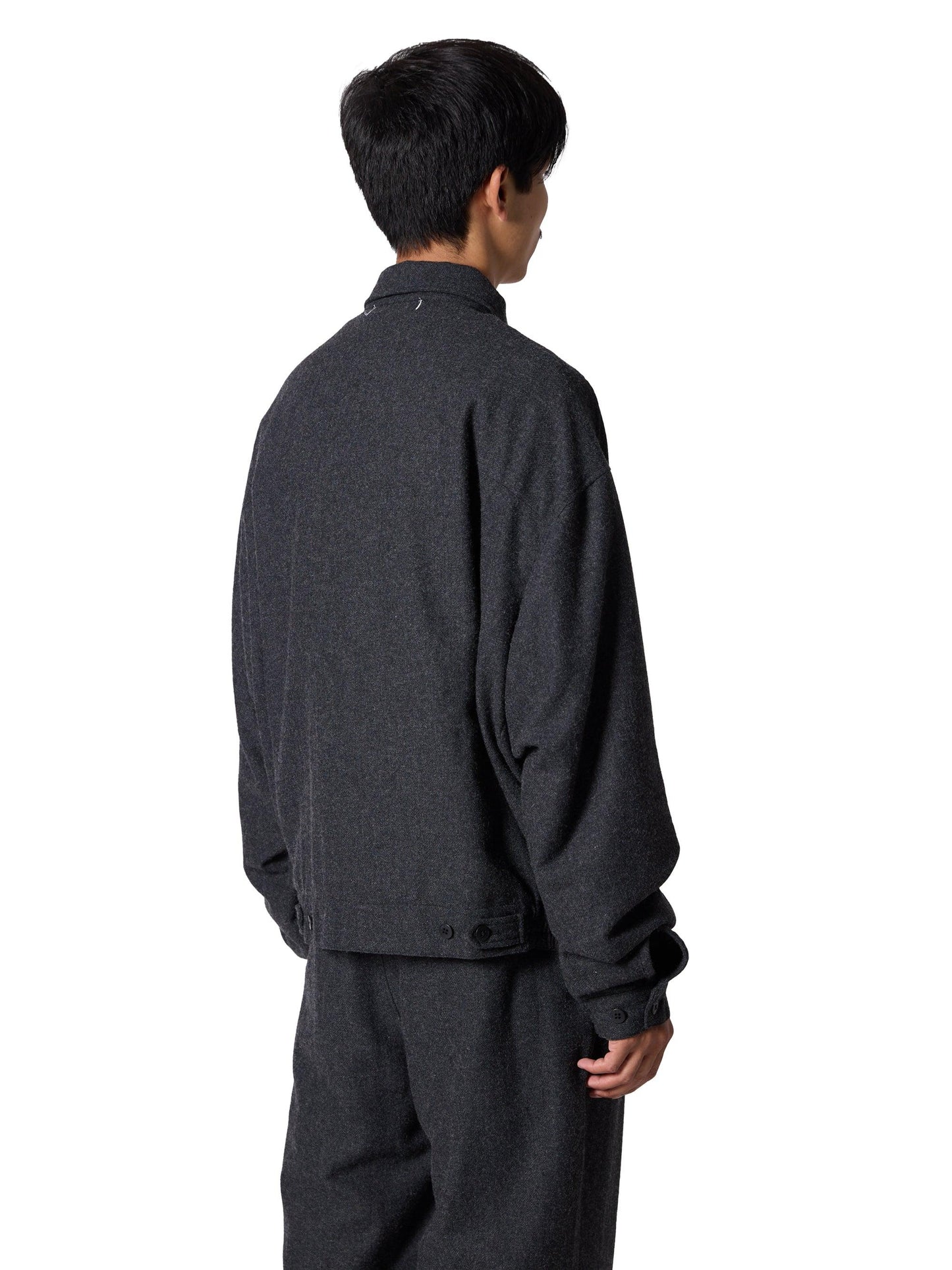 羊毛混紡斜紋布休閒外套