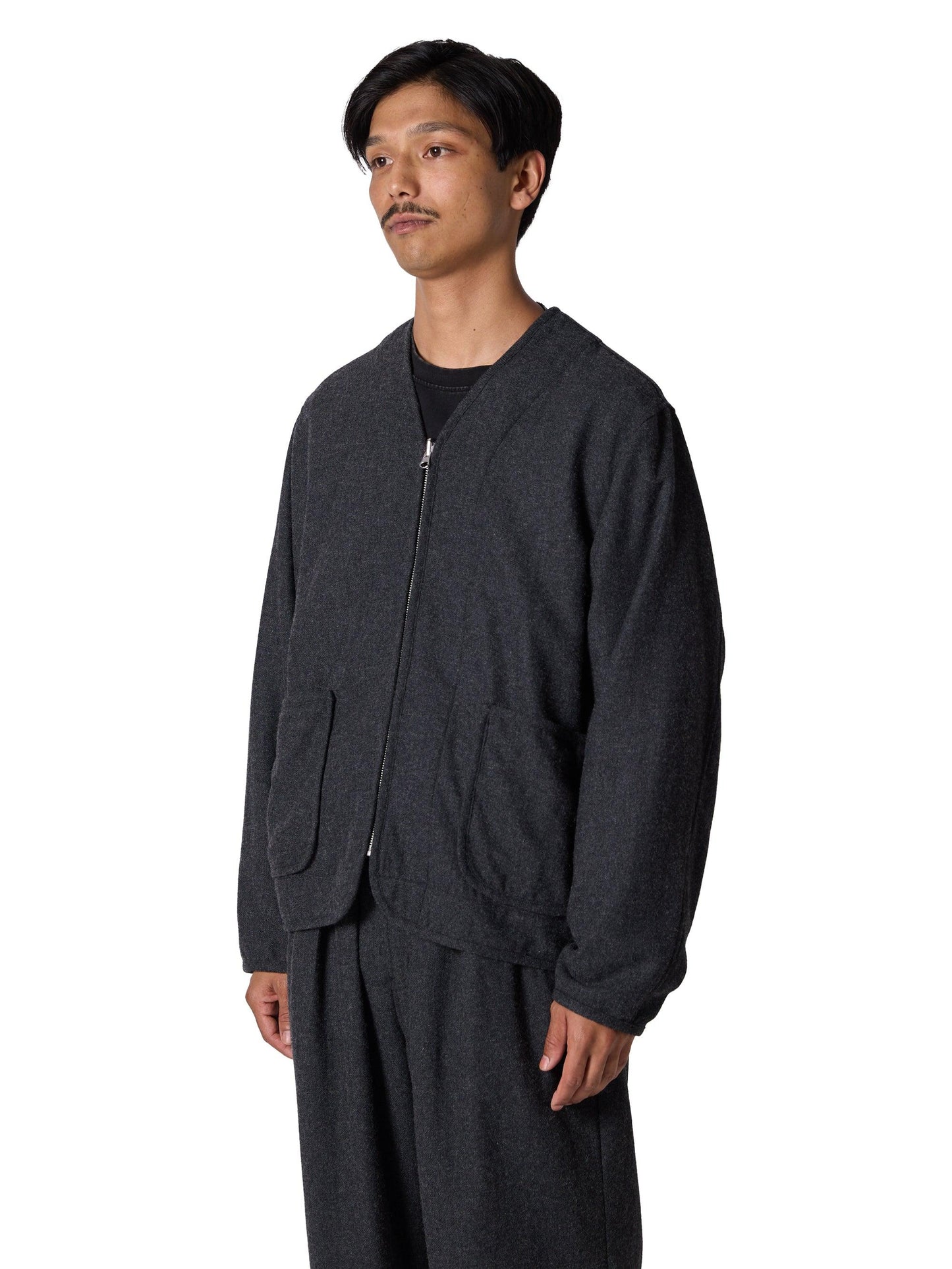 羊毛混紡斜紋襯裡襯衫