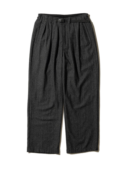 CRAFTED 3 TUCK SLACKS / WOOL MIX TWILL