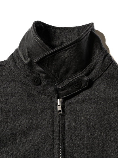 羊毛混紡斜紋布休閒外套