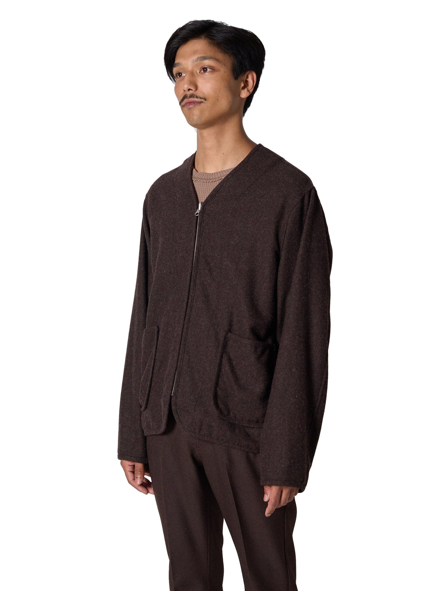 羊毛混紡斜紋襯裡襯衫