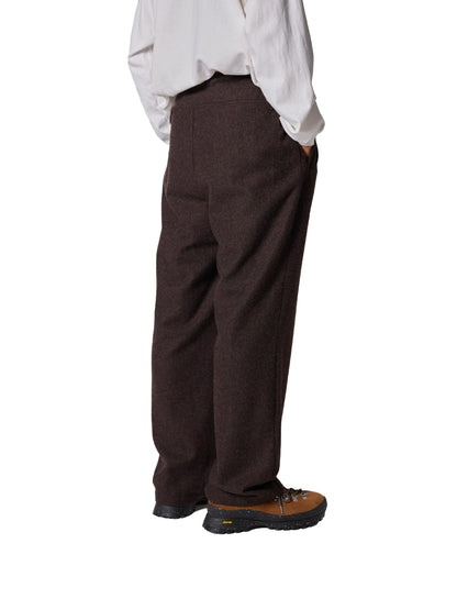 CRAFTED 3 TUCK SLACKS / WOOL MIX TWILL