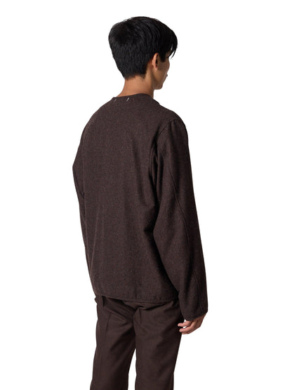 羊毛混紡斜紋襯裡襯衫