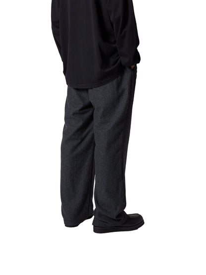 CRAFTED 3 TUCK SLACKS / WOOL MIX TWILL