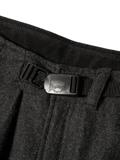 CRAFTED 3 TUCK SLACKS / WOOL MIX TWILL