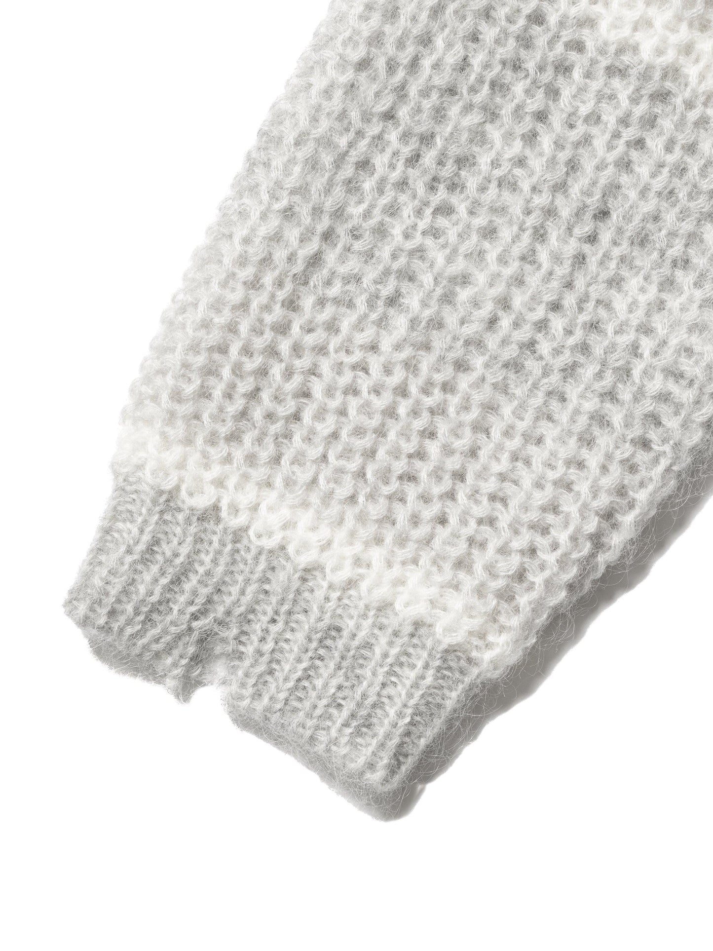 RESEARCHED BORDER SWEATER / MOHAIR MIX YARN