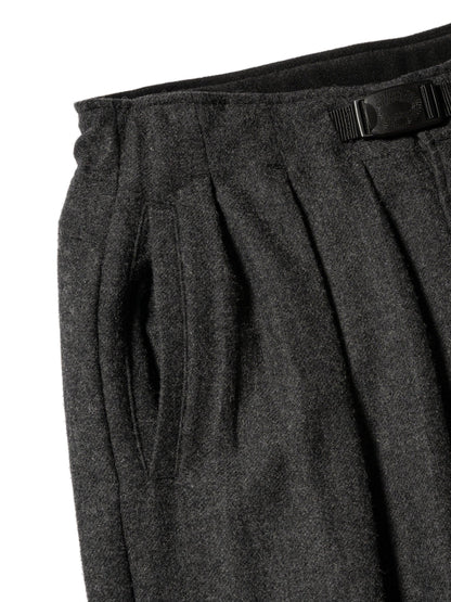 CRAFTED 3 TUCK SLACKS / WOOL MIX TWILL