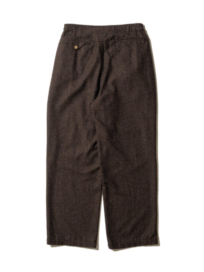 CRAFTED 3 TUCK SLACKS / WOOL MIX TWILL